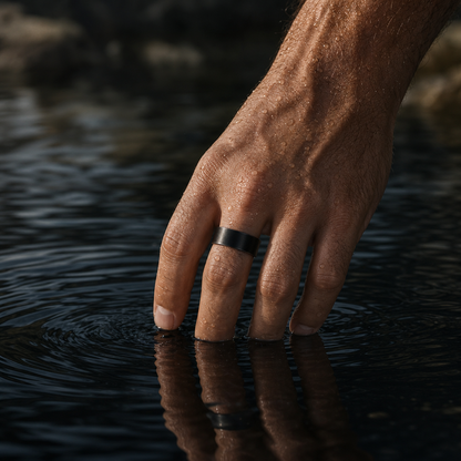 Hand wearing HEMATYX ring